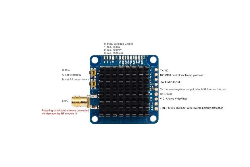 Видеопередавач VTX-1G3TE V2 9CH 1.2-1.3GHz VTX-1G3TE-V2 фото
