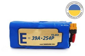 Акумуляторна батарея 2S4P Energy Life 19400мАч Samsung SDI 21700-50G Li-Ion 12AWG XT60-F ENL-2S4P-21700-50G-001 фото