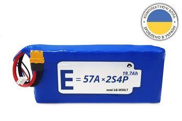 Акумуляторна батарея 2S4P Energy Life 19200мАч LG 21700-M50LT Li-Ion 12AWG XT60-F ENL-2S4P-21700-M50LT-001 фото